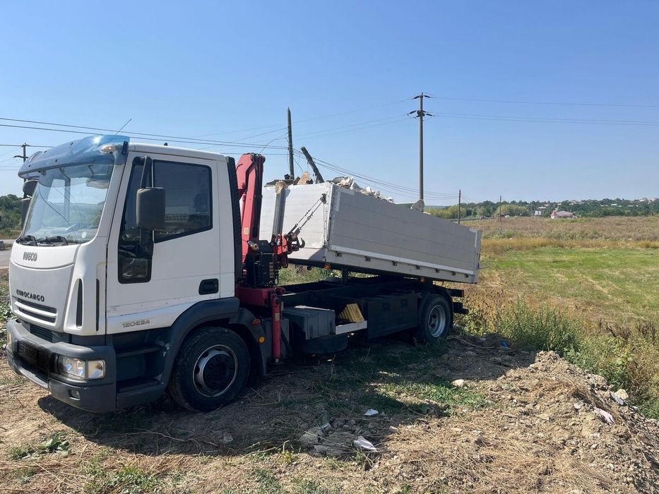 Vand sau schimb cu 6x4 bascula iveco de 12 t cu macara an 2007