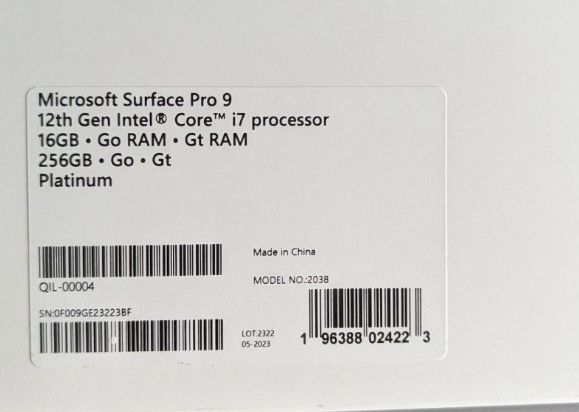 Microsoft surface pro 9 i7