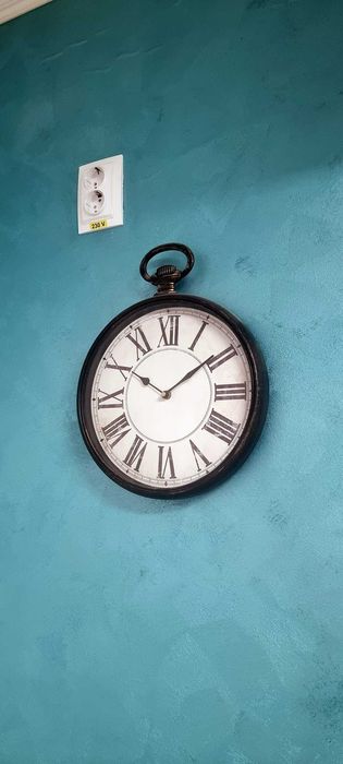 Ceas Perete Retro Vintage Cifre Romane (Bronz Patinat)
