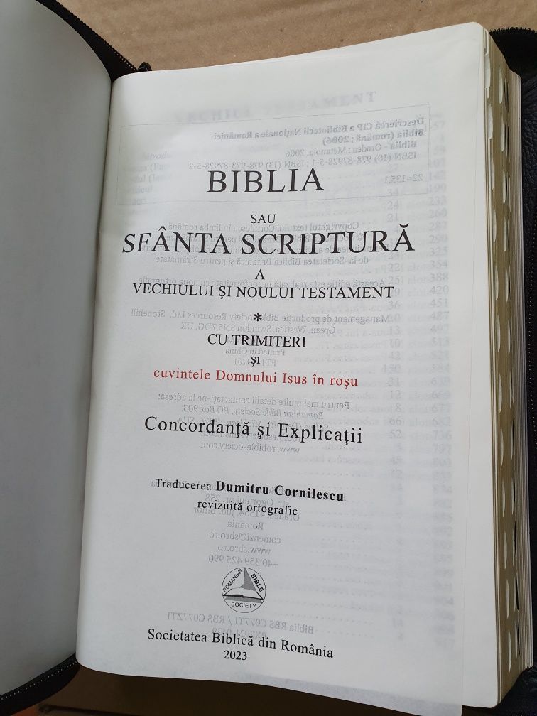 Biblia cu explicatii, concordanta biblica, piele naturala