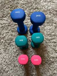 Gantere AEROBIC 2x2kg , 2x1kg , 2x0,5 kg