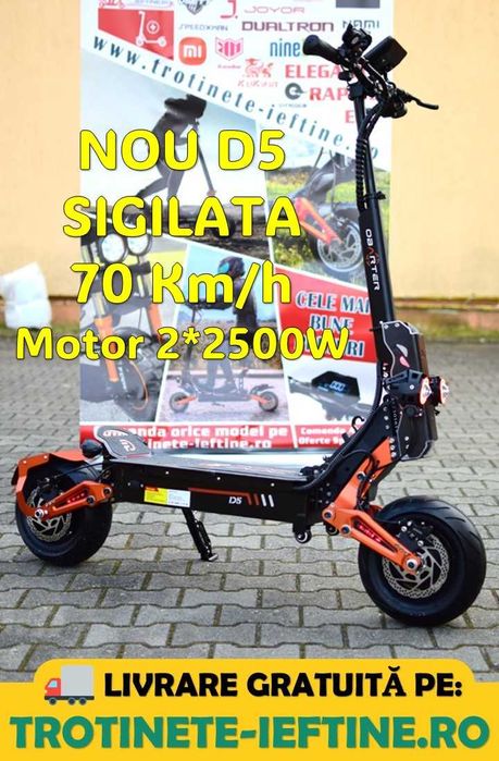 Trotineta cu 120 Km autonomie, 12 inch, 72 km/h, NOUA, 150 kg, 2024