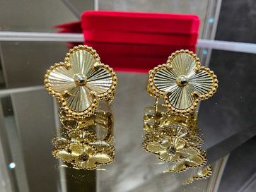 Van Cleef & Arpels VCA Gold Vintage Alhambra Clips Clover Дамски Обеци