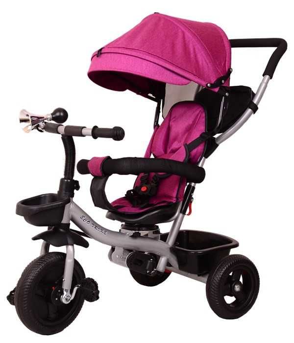 Tricicleta pentru copii Eco Trike, gri/roz/albastru