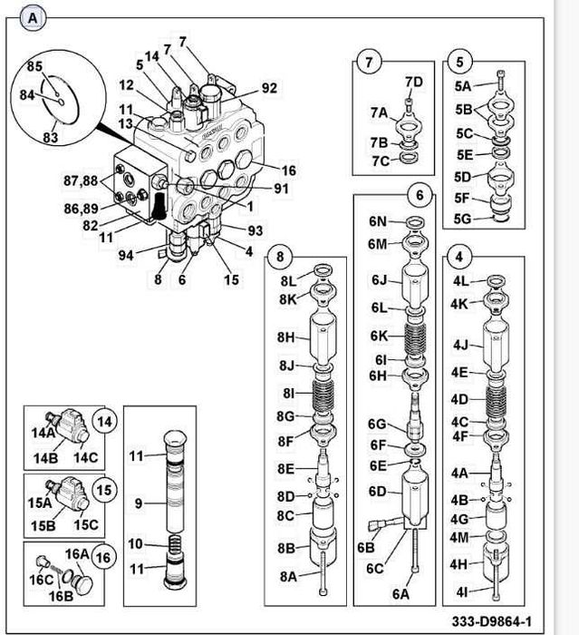 Distribuitor hidraulic BULDOEXCAVATOARE JCB 3CX 4CX 333/F7298 Nou