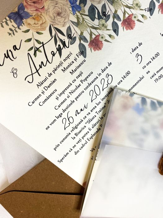 Invitații de nunta sau botez handmade