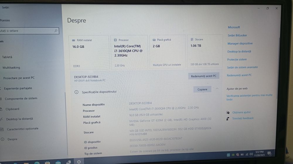 Leptop hp i7 ..16gb ram...