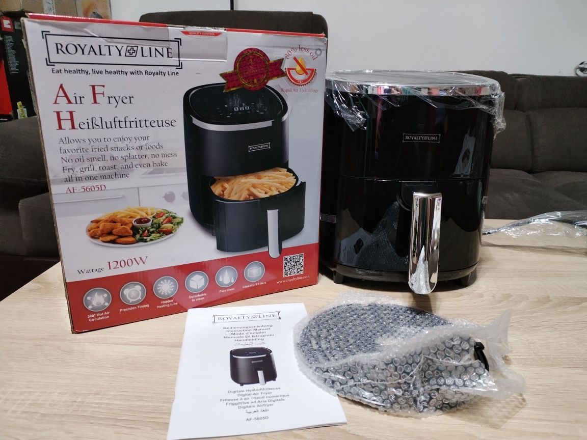 Airfryer (friteuza cu aer cald) 1200W, NOU, gatire fără ulei, 3,5l