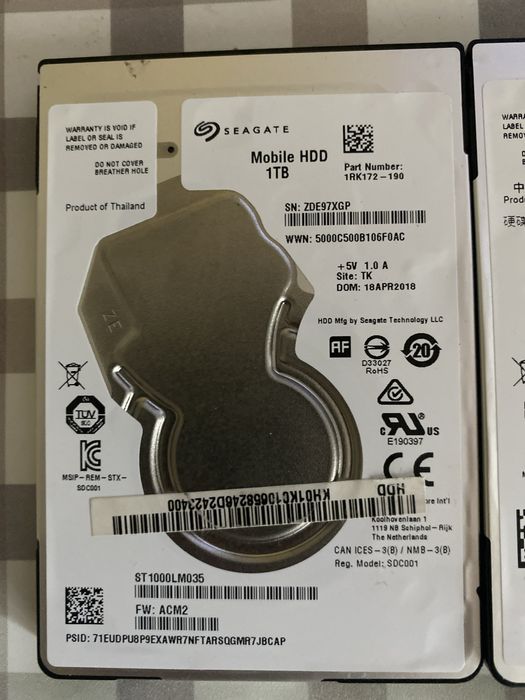 Hard disk laptop Seagate 1 Tb