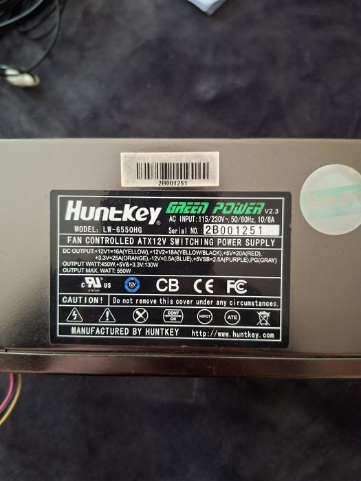 Блок питания HuntKey 550W