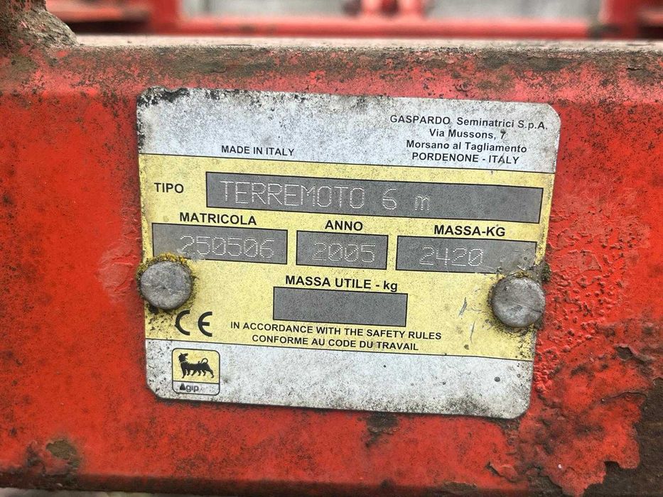 Combinator  ( gruber ) 6 m ,Terremoto  Maschio Gaspardo.