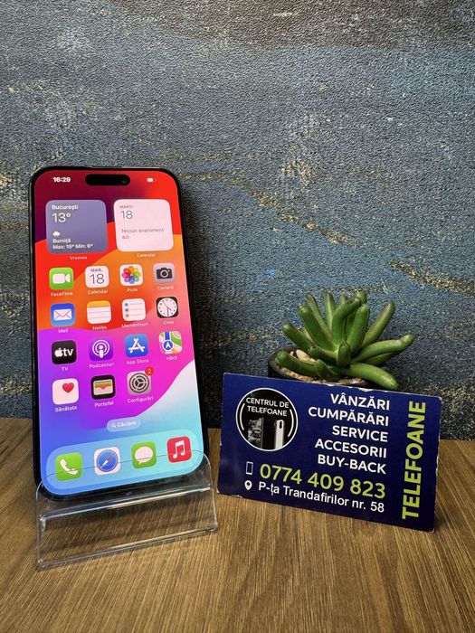 Iphone 15 Pro/128Gb/E Sim/Garantie 2Ani Centrul de Telefoane/Rate