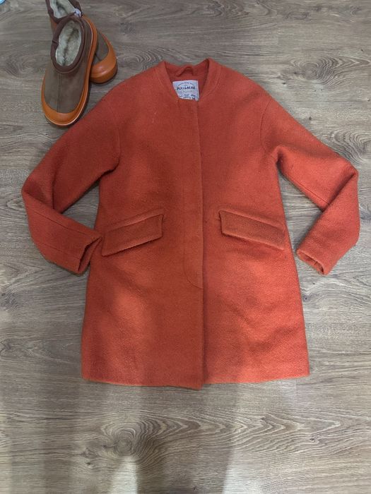Оранжево палто pull&bear zara hm