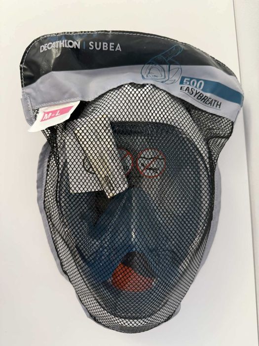 Mască Easybreath cu husă snorkeling la suprafață 500 Adulți