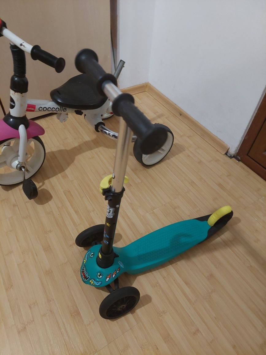 Trotineta Decathlon și bicicleta Kinderkraft3 roti copiii