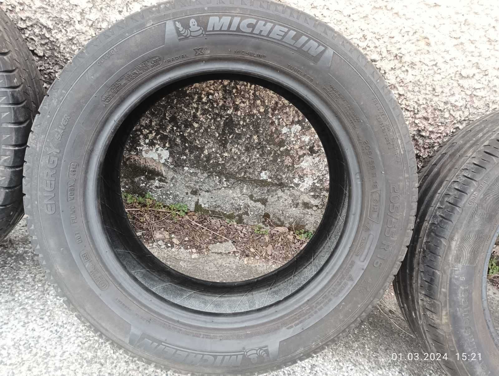 Летни гуми 205/55/16 2 бр.MICHELIN и 2 бр.CONTINENTAL