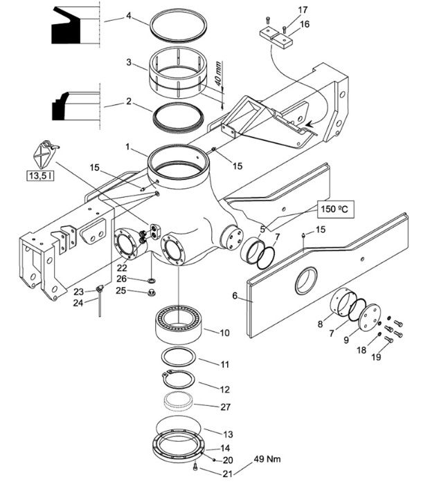 Bucsa baza coloana macara forestiera Loglift F 120S 79 R