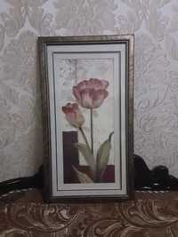 Картина маслом тюльпаны 30 см на 54 см. импортного производства