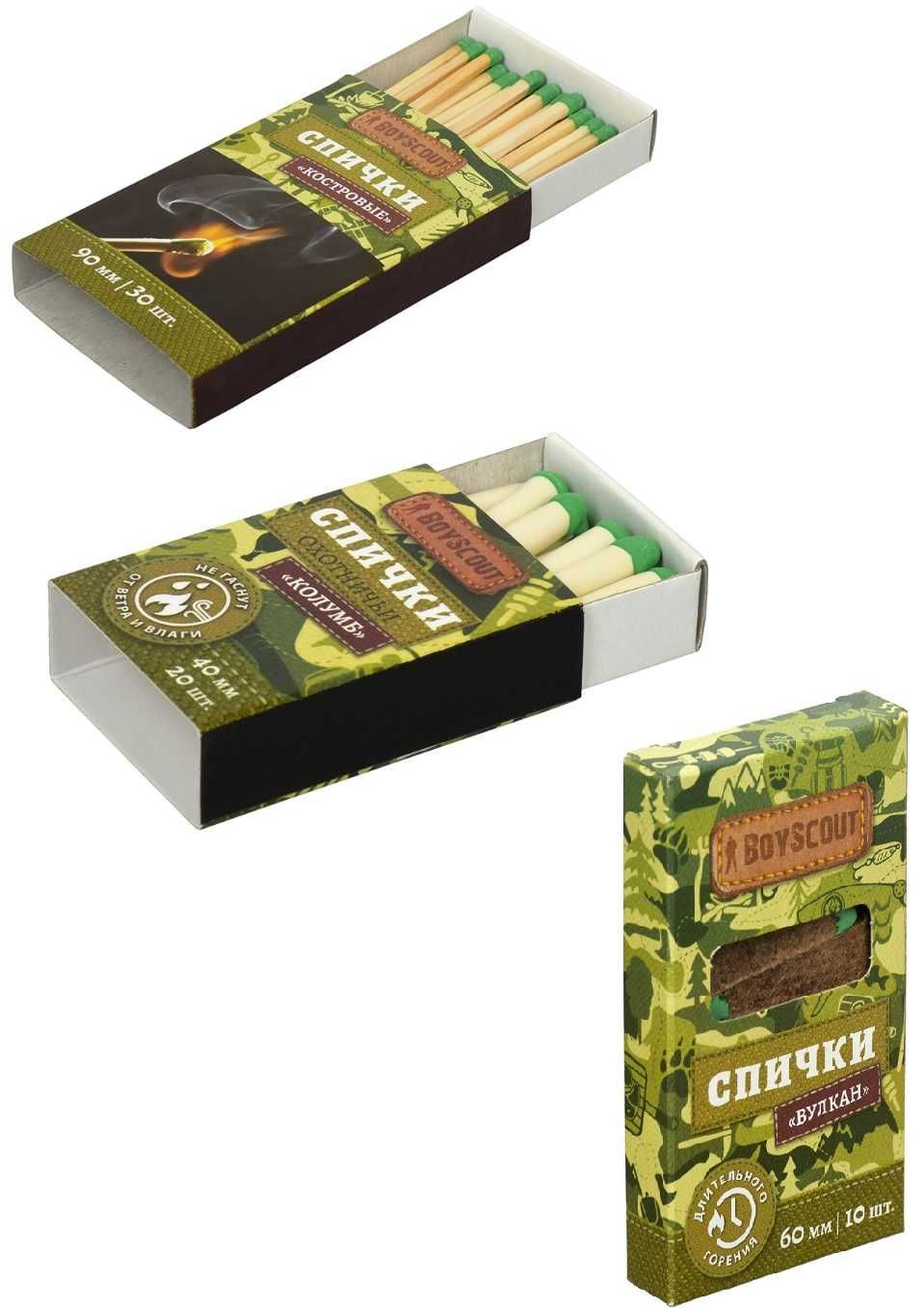 Все для розжига (роллы, брикет, гель, жидкость) BoyScout (российские)