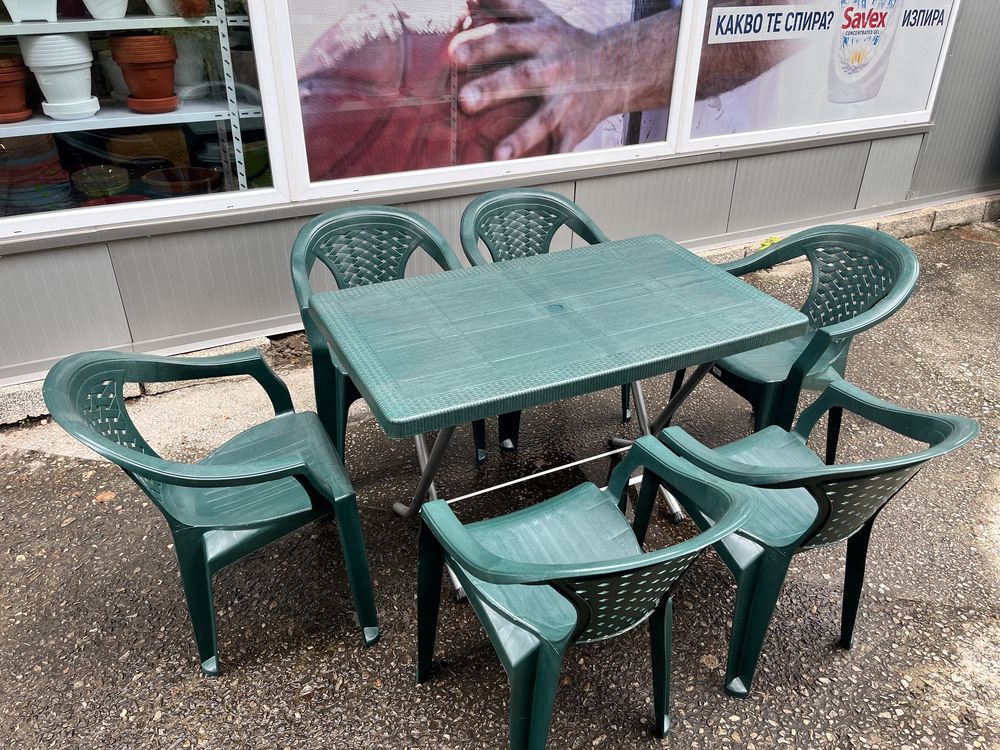 Комплект маса със столове, стол, пластмасов, маса