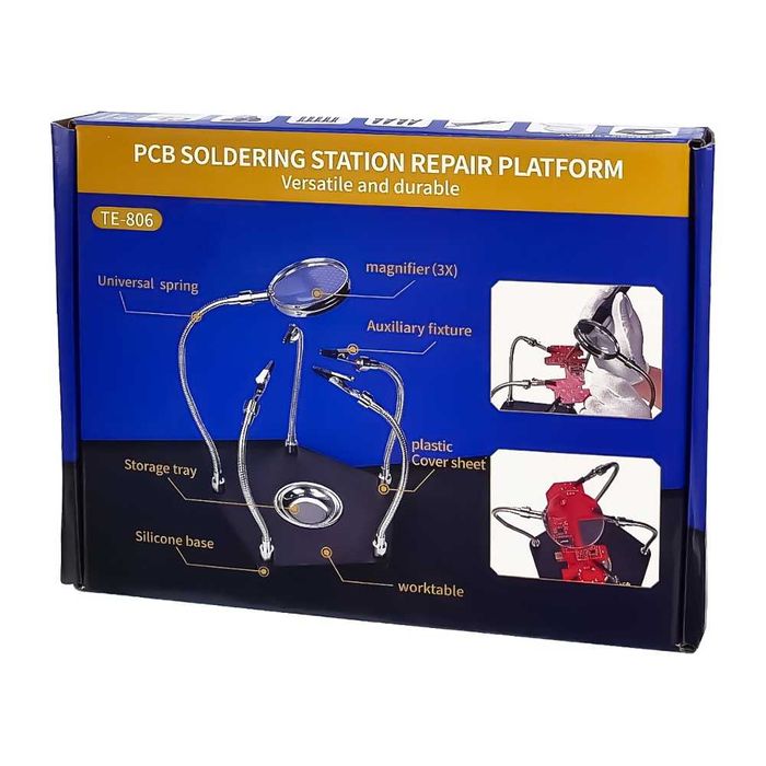 Държач за платки TE-806 със скоби на гъвкави крачета