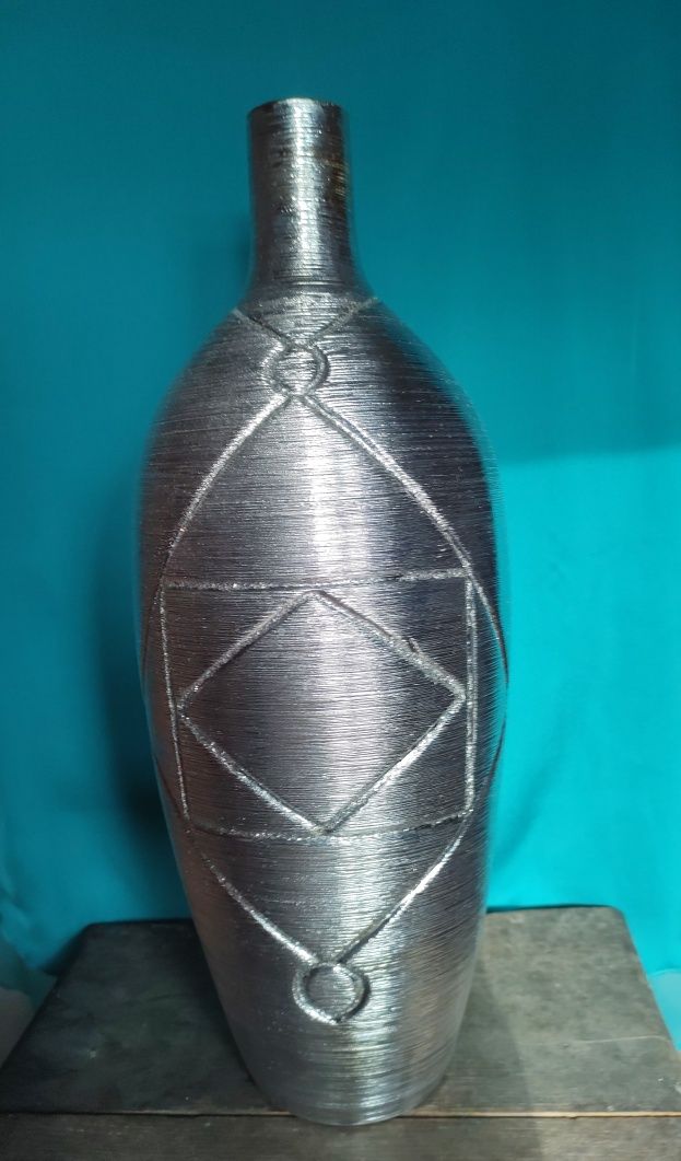 Vaza Decorativa Argintie 40 cm Inalta