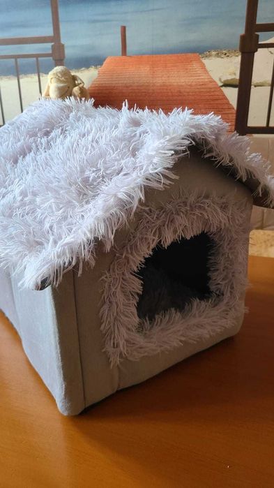 Căsuță pufoasa / culcus de lux Câini și Pisici L 46x37x45