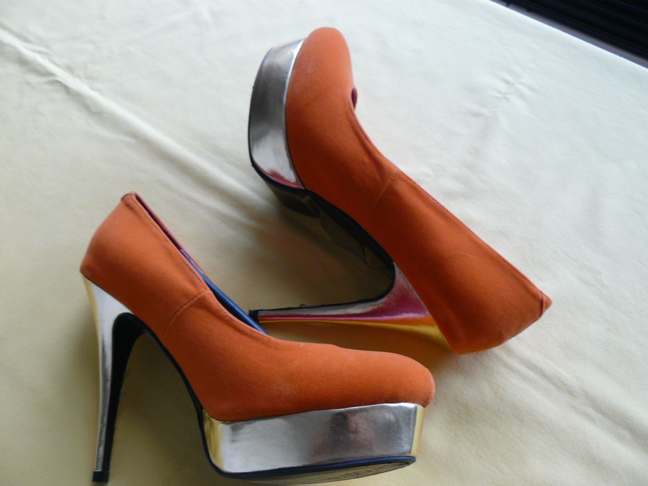 Pantofi Dama HEELS & PUMPS Model Edita, Cu Toc Inalt,Culoare Orange,40