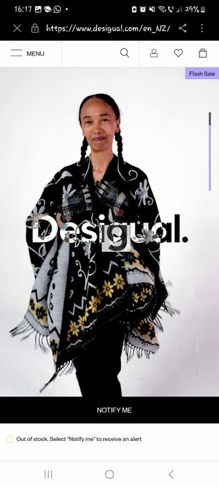 Poncho Desigual cu două fețe