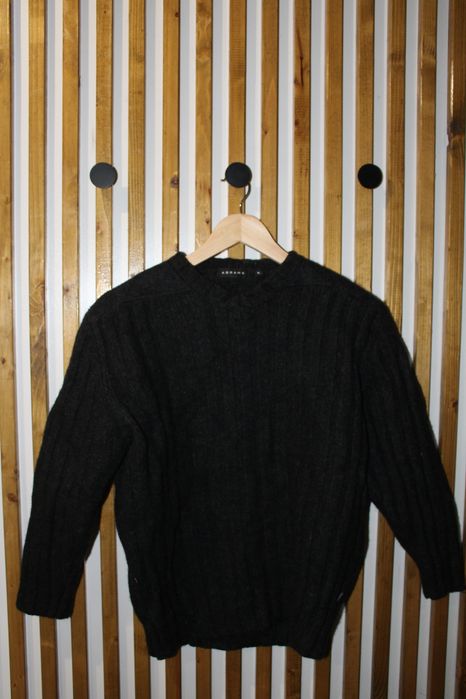 Pulover lână 100%, woolmark, negru, gros