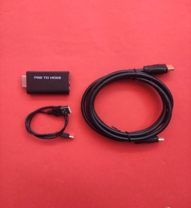 HDMI адаптер преходник конвертор за PS2 ПС2 Playstation 2 + HDMI кабел
