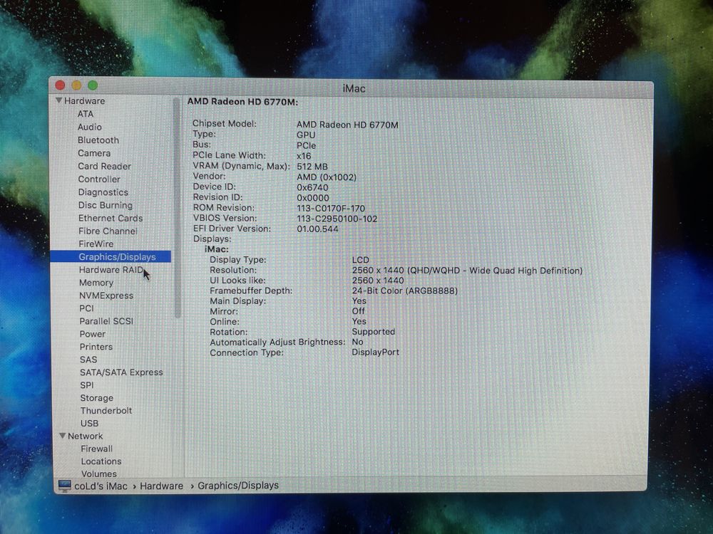 iMac 27 inch I5 Radeon graphics