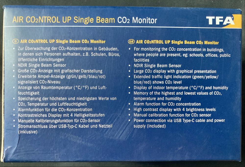 TFA Dostmann Monitor CO2, umiditate si temperatura