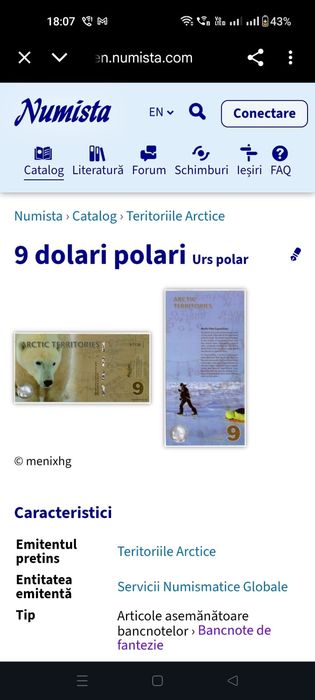 Set 20 de bancnote dolari antartica