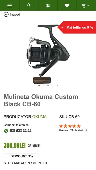 Mulineta crap Okuma CB60