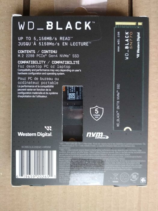 Геймърски SSD Western Digital Black SN770 2TB M.2
