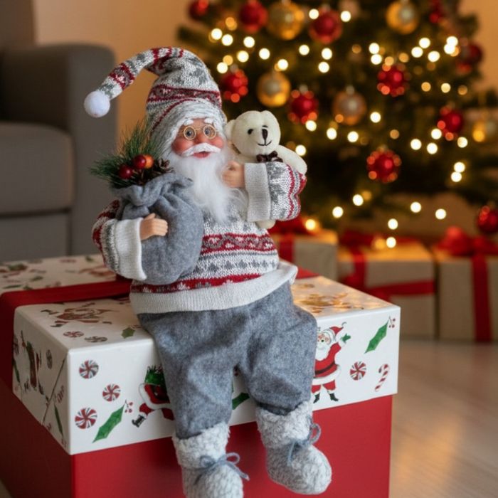 Голям Дядо Коледа с торба и мече - Атмосфера, уют и празничен стил