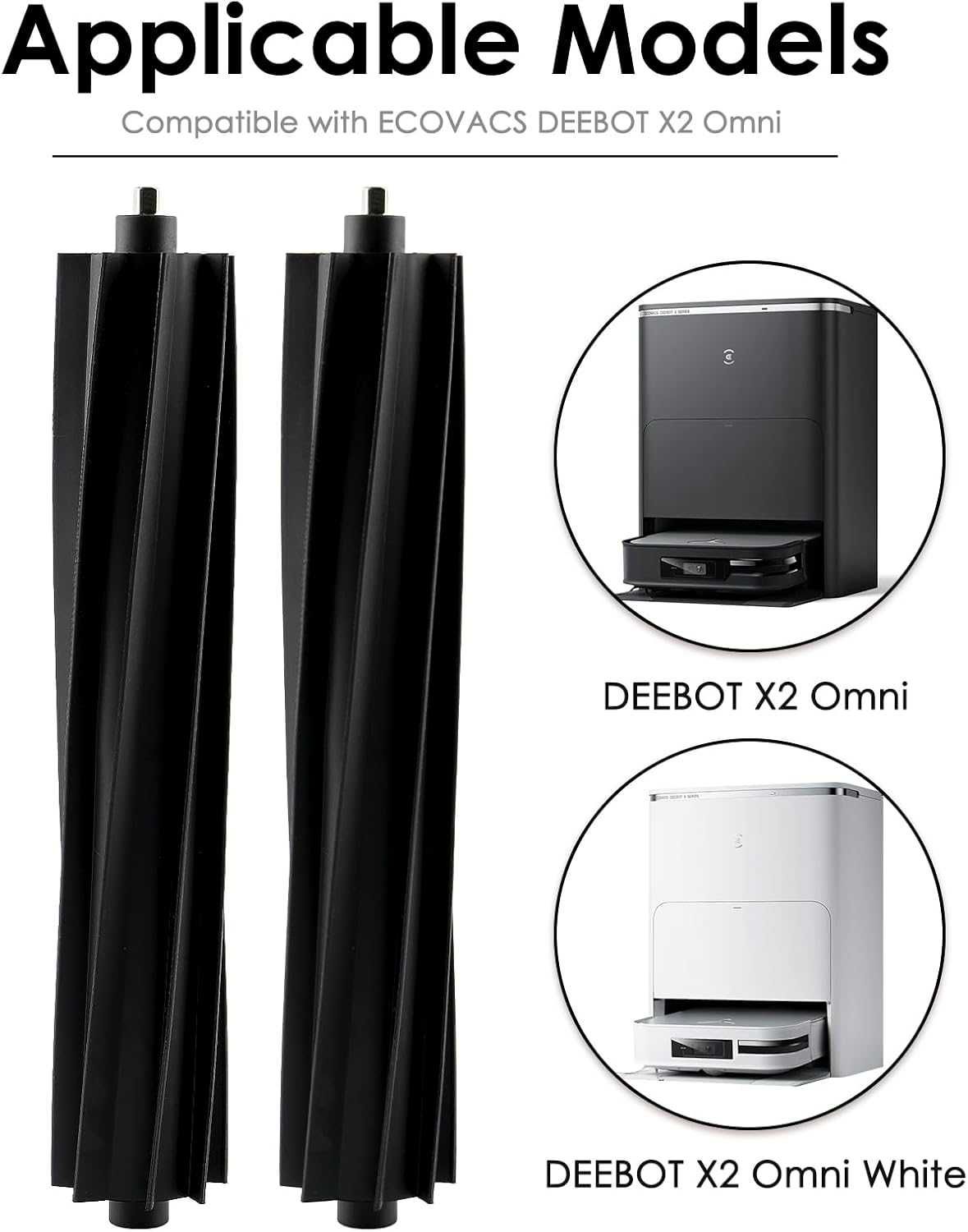 НОВА! Основна четка за ECOVACS DEEBOT X2 Omni/X2 Pro/X2, 2 бр/к-кт