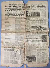 SCANTEIA 13 nov 1947 anunt condamnare lot Maniu-Mihalache RARISIMA!