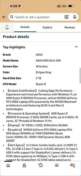 Asus rog sitrix G16 igravoy