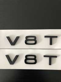 Емблема за калник ''V8 T'' за Audi/Ауди черна