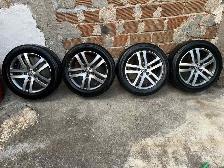 Оригинални джанти за VW 5x112 с гуми Hankook 205/55/16