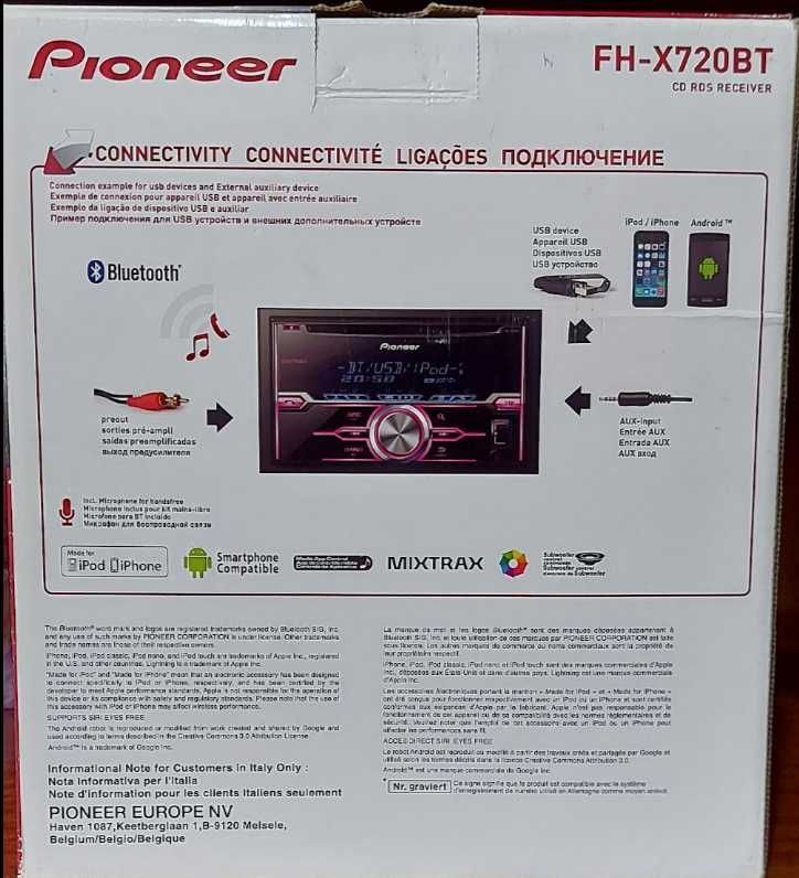 Автомагнитола Pioneer FH-X720BT с Германии