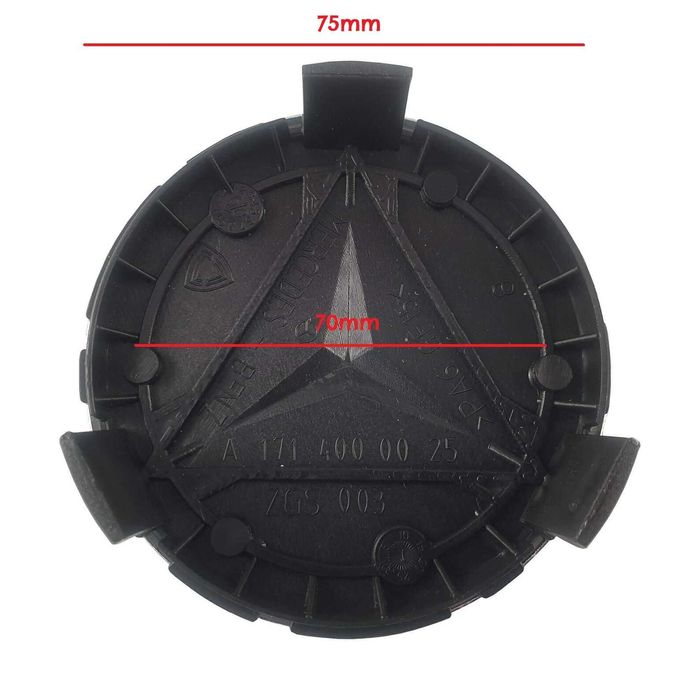 Set 4 Capace Mercedes negru/crom pentru jante originale MERCEDES