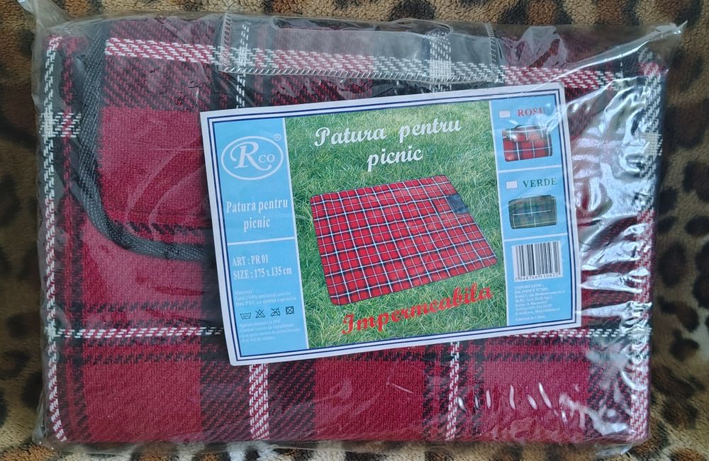 Pătură impermeabilă pentru picnic 175x135