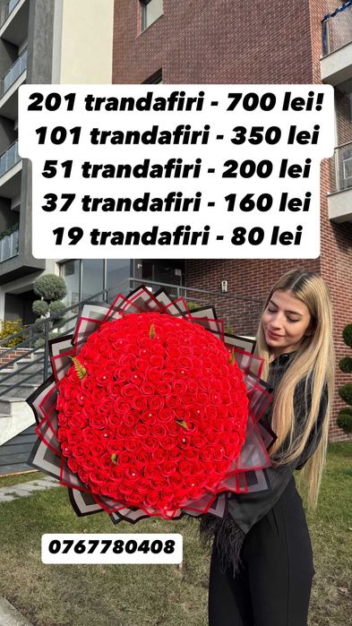 Buchet 19 trandafiri sapun si alte marimi