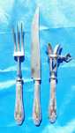 Set 3 tacamuri servit carne, argint sterling 950, Franta, 1886-1900