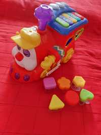 Trenulet Hola Toys cu forme, lumini, sunete si miscare