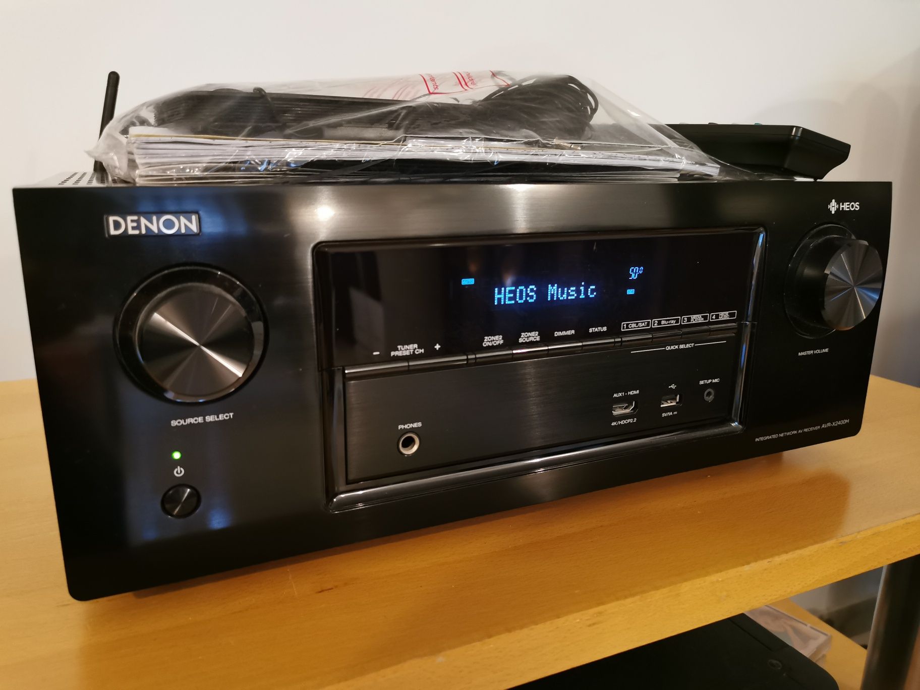 Receiver 7.2 Denon AVR-X2400H Dolby Atmos dtsX Bluetooth Heos WiFi