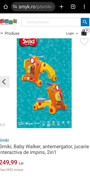 Antemergator 3 in 1 Smiki Baby Walker